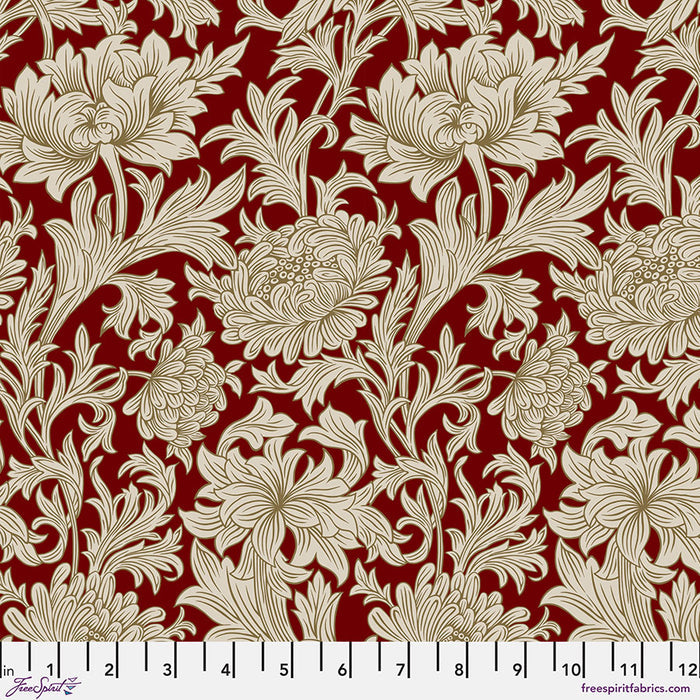 FreeSpirit Fabrics - The Oxford Holiday Collection - Chrysanthemum Tonal - Crimson - PWWM080.CRIMSON - Sold by the Half Yard
