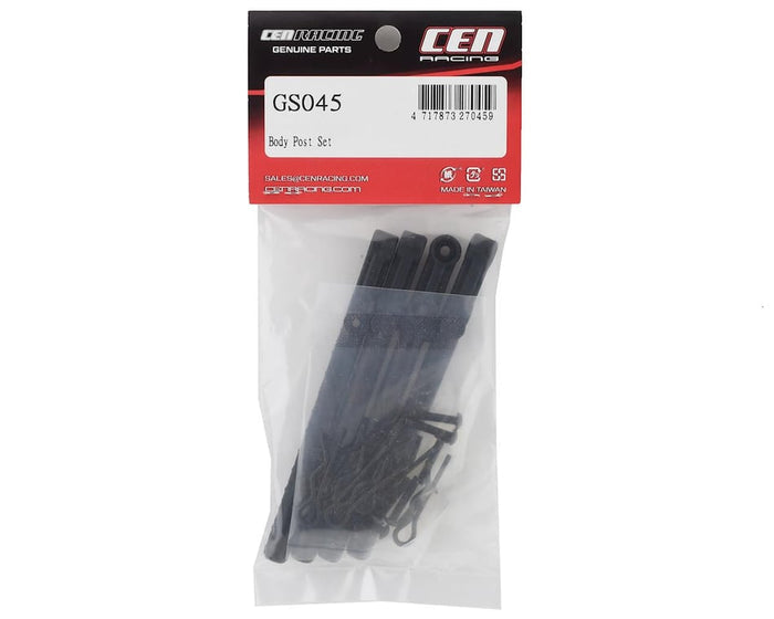 CEN Racing GS045 Body Post Set alternate view with body clips and hardware