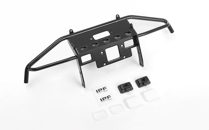 Guardian Steel Front Winch Bumper with IPF Lights for Axial 1/10 SCX10 II UMG10 (Black)