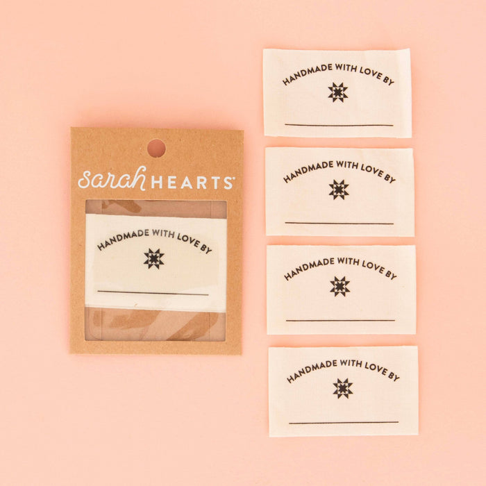 Handmade with Love Organic Cotton Write - In Quilt Labels - Boho Fabrics -