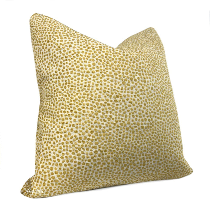 Harper Yellow Chenille Dots Pillow Cover - Aloriam