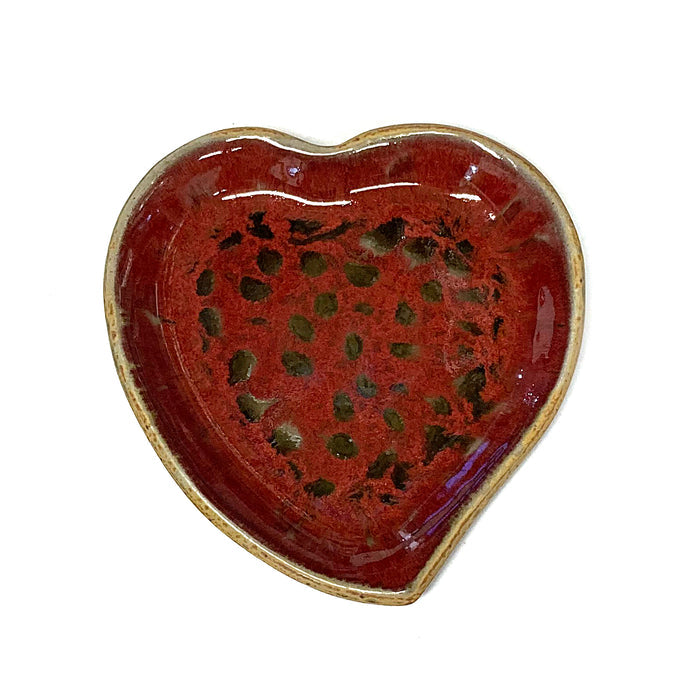 Heart Dish Lg Red