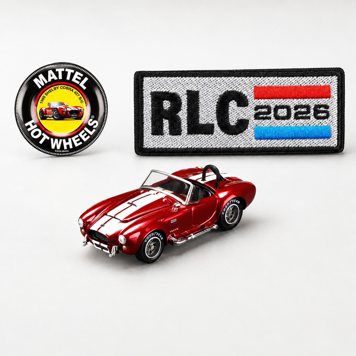 Hot Wheels RLC 1965 Shelby Cobra 427 S/C with 2026 RLC patch and membership button