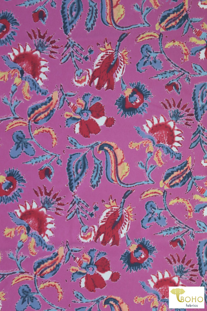 English Garden on Pink, P.SWIM-310-PNK - Boho Fabrics