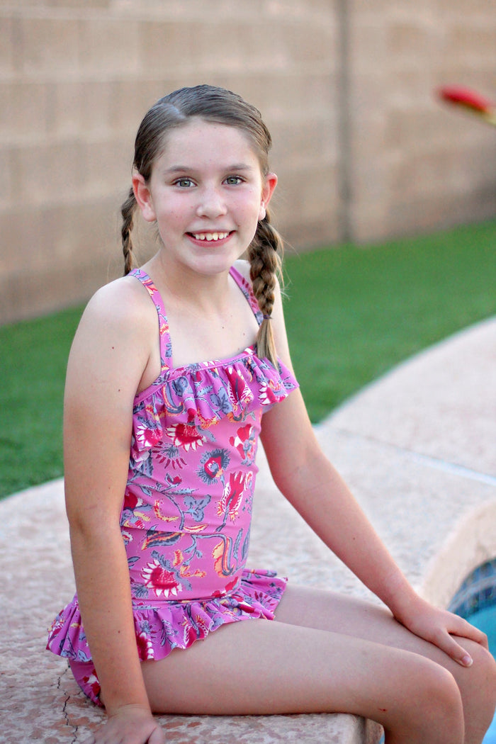 English Garden on Pink, P.SWIM-310-PNK - Boho Fabrics