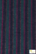 Majestic Gold,Purple & Teal Stripes. Cotton Woven Fabric. WVP-215 - Boho Fabrics