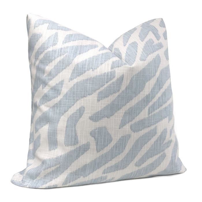 Matthias Blue White Abstract Zebra Pillow Cover - Aloriam