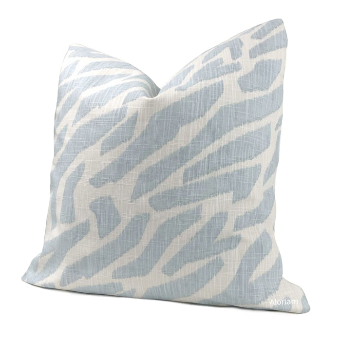 Matthias Blue White Abstract Zebra Pillow Cover - Aloriam