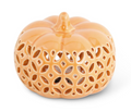 Orange Ceramic LED Pumpkin w/ Timer