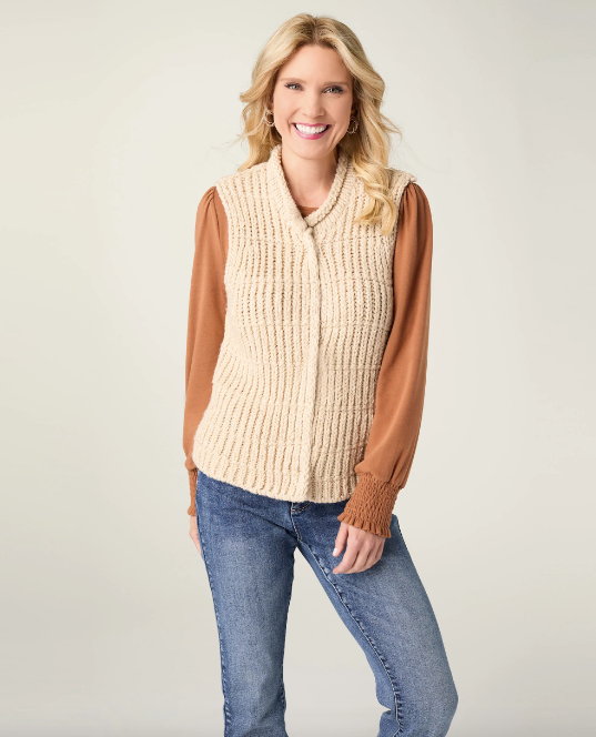 Palla Knit Vest with Rolled Collar