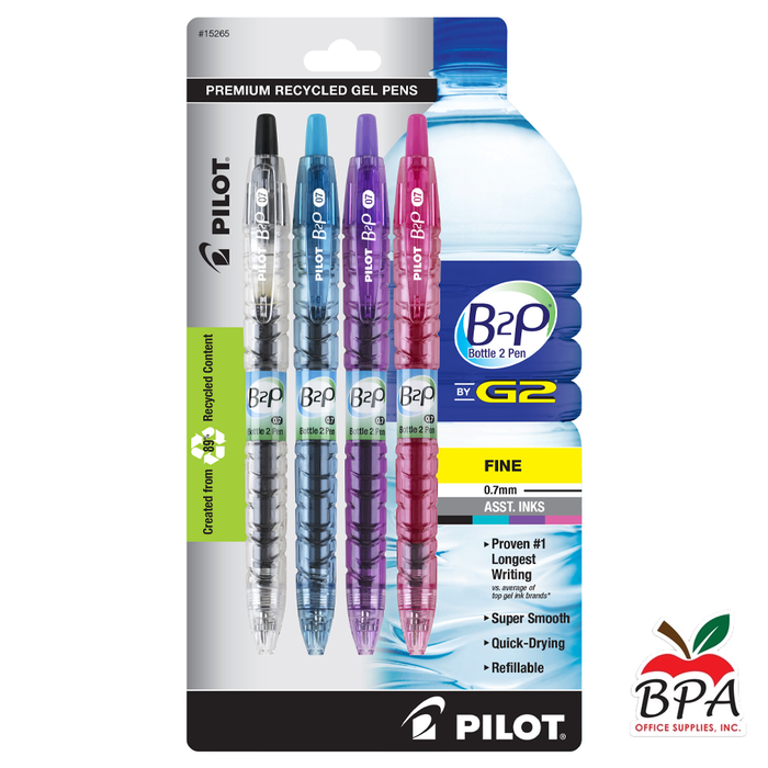 Pilot •  Bolígrafos B2P - Fine Retractables (PK4)