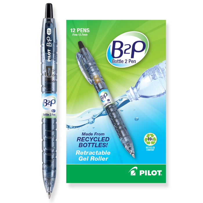 Pilot •  Bolígrafos B2P Gel-Fine Retractables (negro)