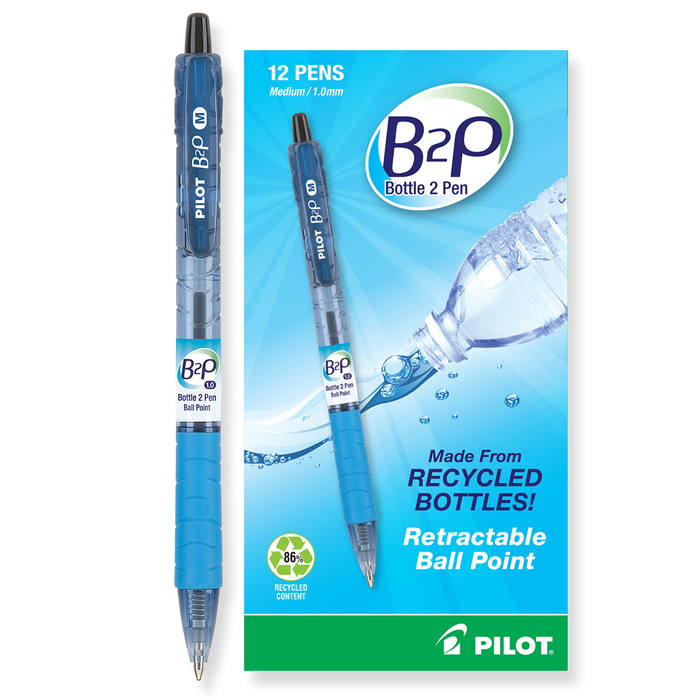 Pilot •  Bolígrafos B2P Medium Retractables -  (Negro)