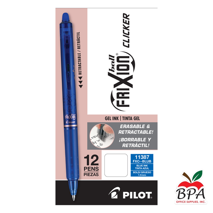 Pilot •  Bolígrafos FriXion Clicker Erasable Gel (Dz - Azul)