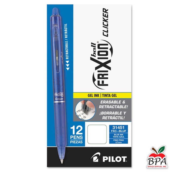 Pilot •  Bolígrafos Frixion Clicker Fine - Retractables  (Azul)