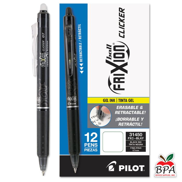 Pilot •  Bolígrafos Frixion Clicker Fine - Retractables  (Negro)