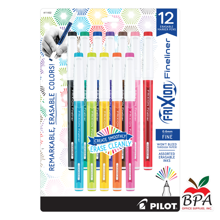 Pilot •  Bolígrafos FriXion Fineliner (12pk - assorted colors)