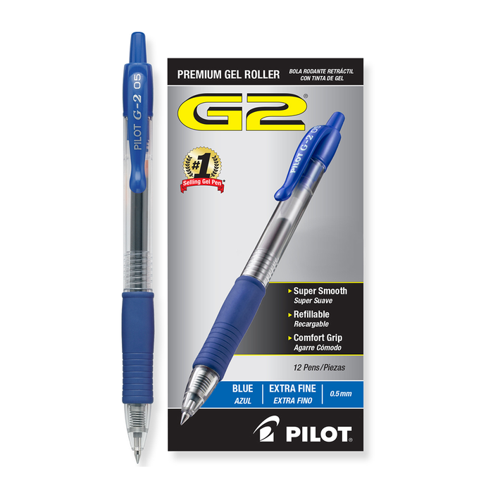 Pilot •  Bolígrafos G2 Extra Fine - Retractables (Azul)