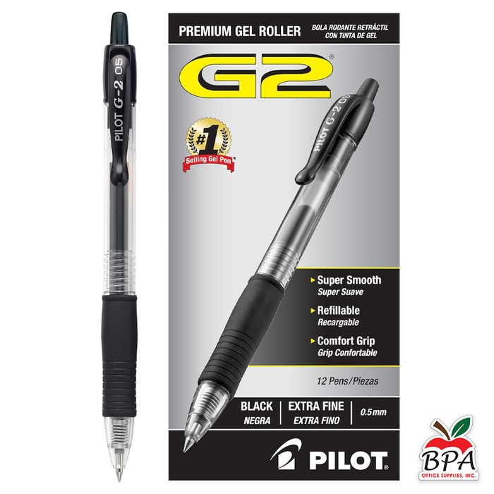 Pilot •  Bolígrafos G2 Extra Fine - Retractables (Negro)