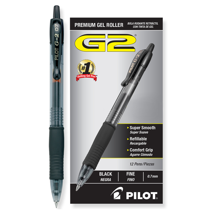 Pilot •  Bolígrafos G2 Fine - Retractables (Negro)
