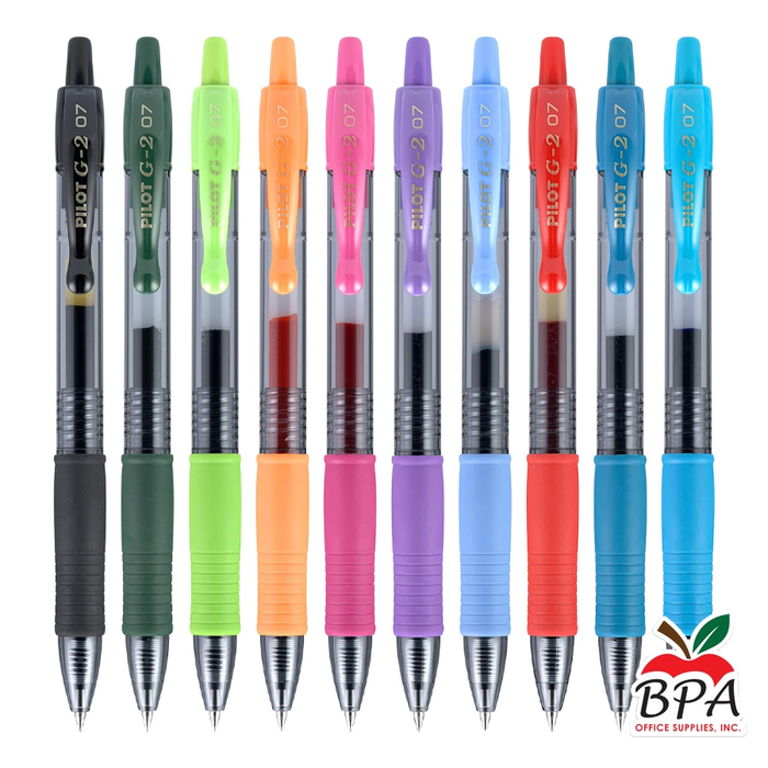 Pilot •  Bolígrafos G2 Fine - Retractables (PK10 - Colores surtidos)