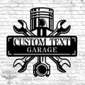 Piston & Wrench Garage Sign