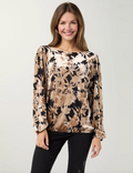 Portia Long Sleeve Burnout Velour Top