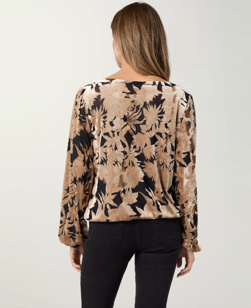 Portia Long Sleeve Burnout Velour Top