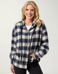 Ravina Hooded Plaid Flannel Shirt
