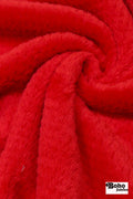 Red, Classic Grid Style, Double-Velour High Loft Fleece Fabric by Polartec, featuring Recycled Polyester