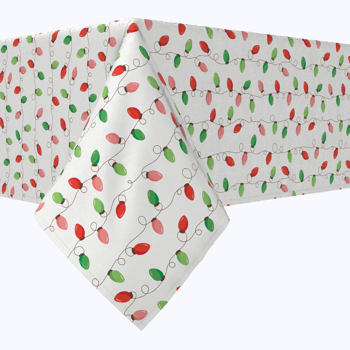 Red & Green Holiday Lights Stripe Cotton Squares