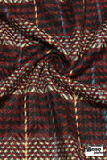 Red Herringbone Plaid Novelty Wool Italian Wool Coating Fabric