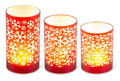 Red Snowflake LED Cylinders
