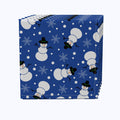 Snowmen on Blue Background Cotton Napkins