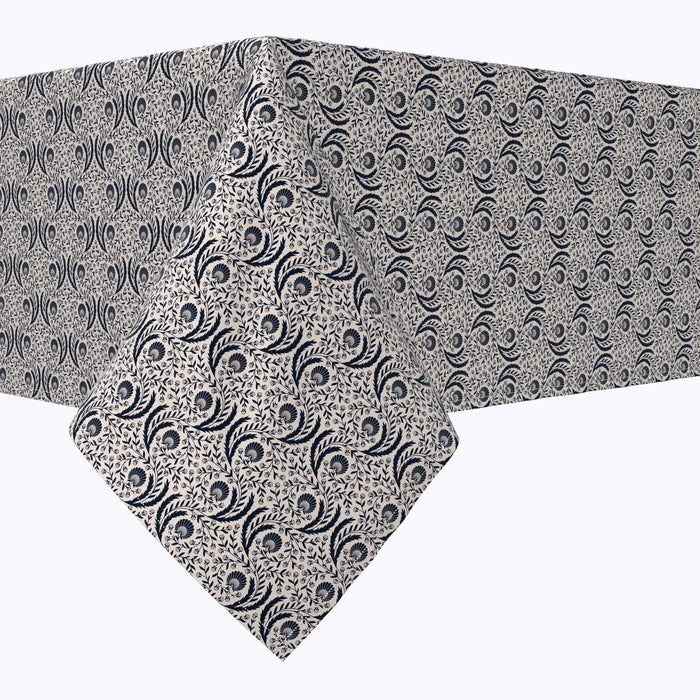 Spiral Flowers and Leaves Cotton Rectangles