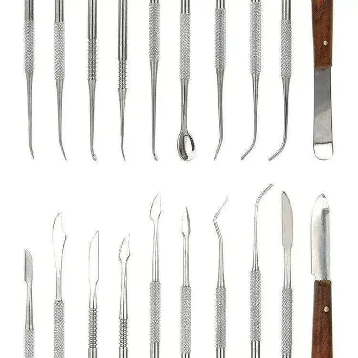 10 Pcs Double-Ended Stainless Steel Wax Clay Sculpting Carving DIY Tools Kit Detailing Pottery Carving Spatula Chisel Carver Set with Pouch