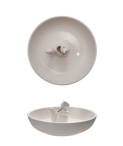 Stoneware Bowl with Squirrel