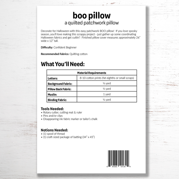 Studio M Squared - Boo Pillow Quilt Pattern -