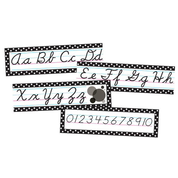 Teacher Created Resources •  Alfabeto cursivo "Black Polka Dots"