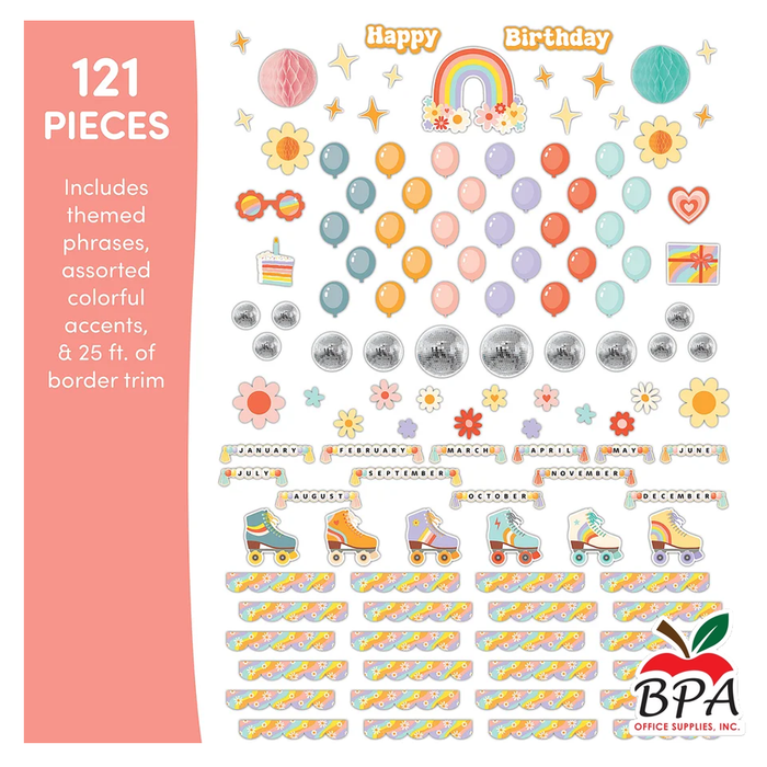 Teacher Created Resources • Calendario "Roller Disco - Birthday Create & Decorate Quick Kit"