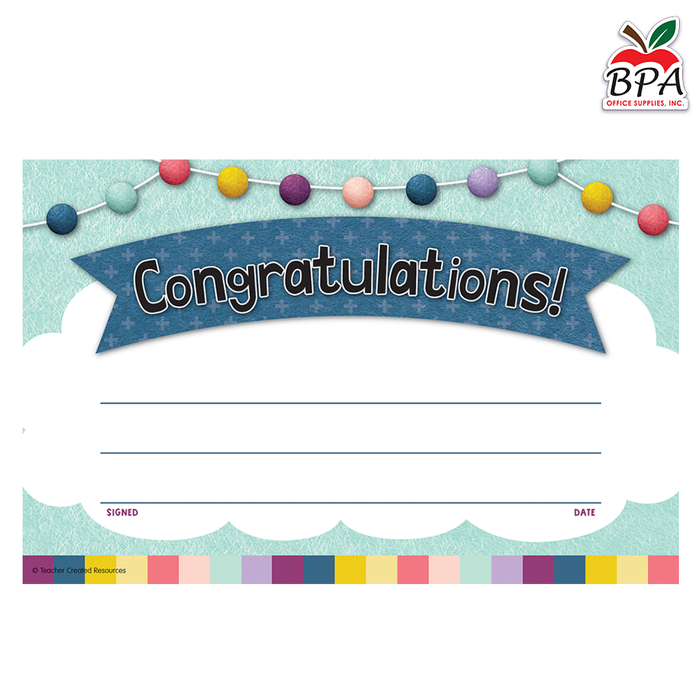 Teacher Created Resources • Certificados "Oh Happy Day - Congratulations"