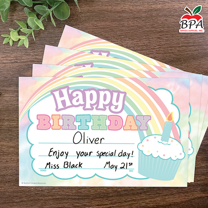 Teacher Created Resources • Certificados "Pastel Pop - Happy Birthday"