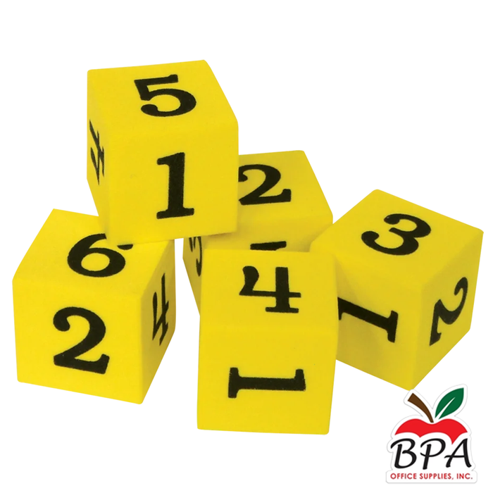Teacher Created Resources • Dados enumerados en Foam  (numerals 1-6)