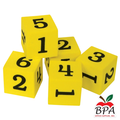 Teacher Created Resources • Dados enumerados en Foam  (numerals 1-6)