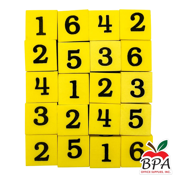 Teacher Created Resources • Dados enumerados en Foam  (numerals 1-6)