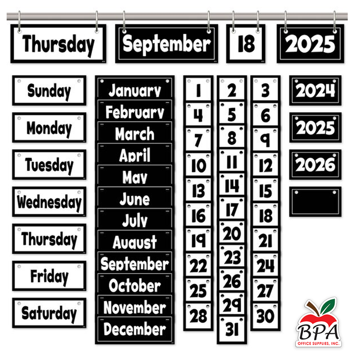 Teacher Created Resources •  Flip Calendar "Black & White"