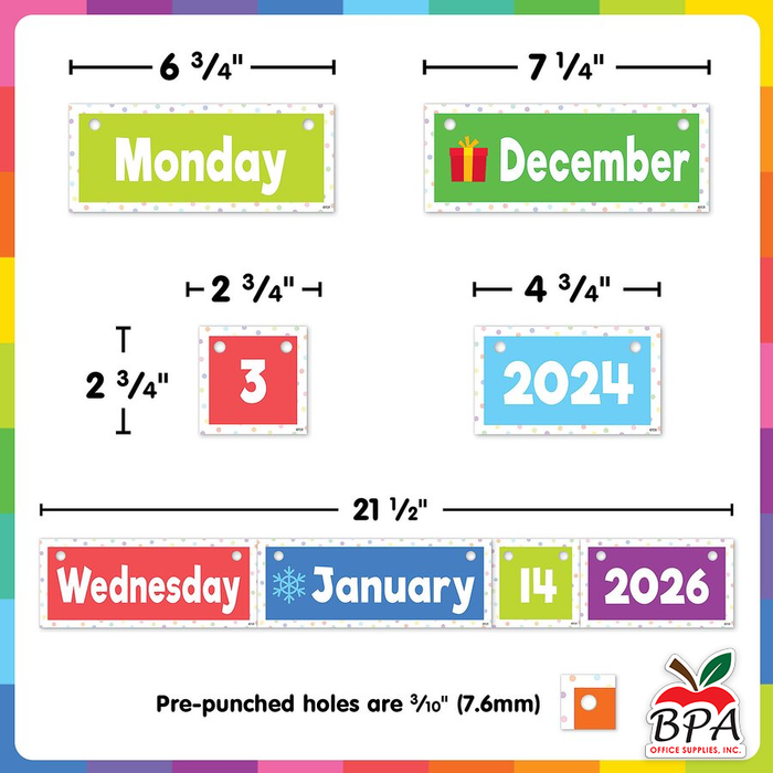 Teacher Created Resources •  Flip Calendar "Colorful"