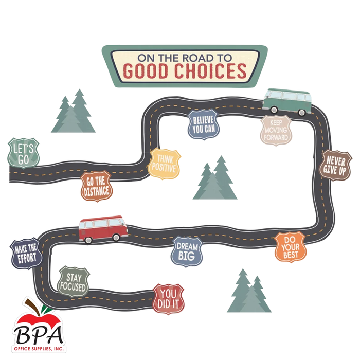Teacher Created Resources •  Mini set decorativo "Moving Mountains Road Trip - Road to Good Choices"