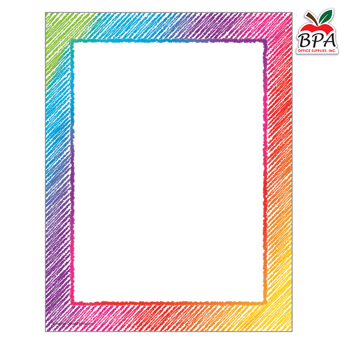 Teacher Created Resources • Papel con borde decorativo "Colorful Scribble"