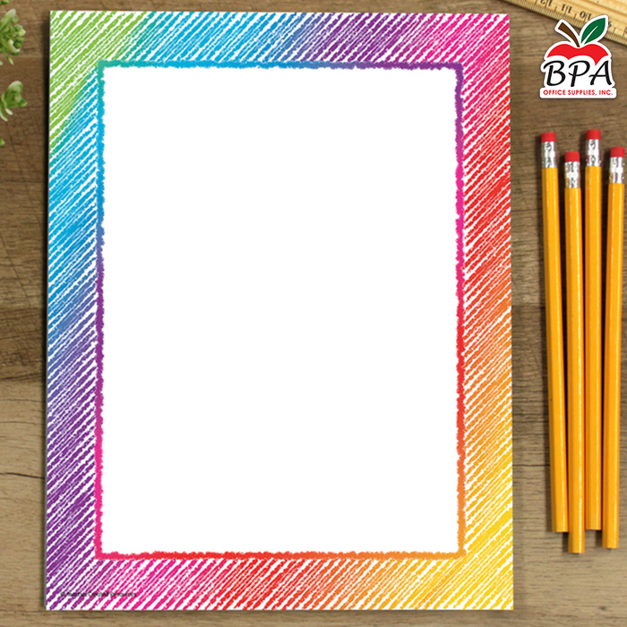Teacher Created Resources • Papel con borde decorativo "Colorful Scribble"